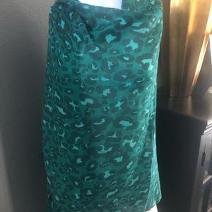 Green animal print wrap NWOT